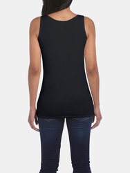 Gildan Ladies Soft Style Tank Top Vest (Black)