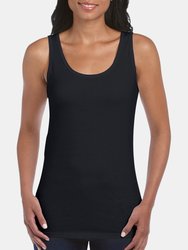 Gildan Ladies Soft Style Tank Top Vest (Black)