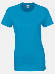 Gildan Ladies/Womens Heavy Cotton Missy Fit Short Sleeve T-Shirt (Heather Sapphire)