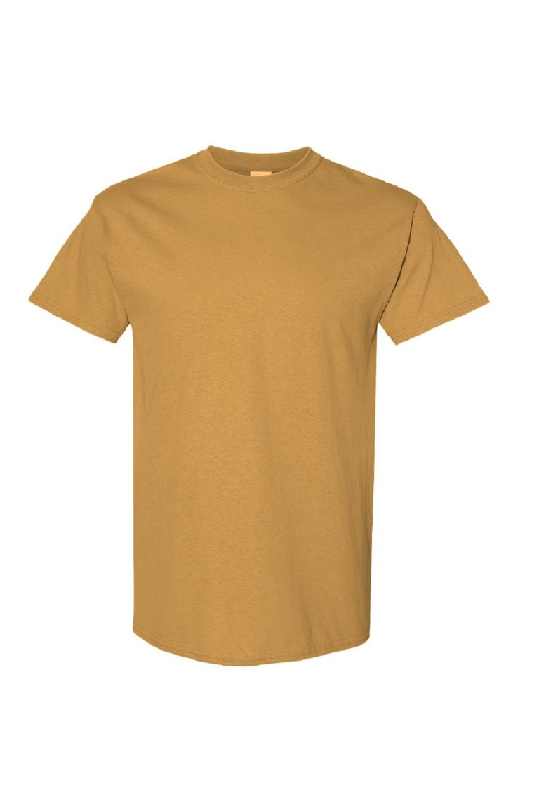 Gildan Mens Heavy Cotton Short Sleeve T-Shirt (Pack of 5) (Old Gold) - Old Gold