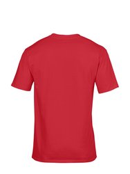 Gildan Mens Premium Cotton Ring Spun Short Sleeve T-Shirt (Red)