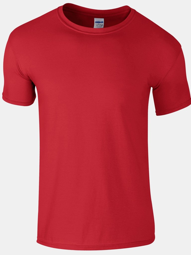 Gildan Mens Short Sleeve Soft-Style T-Shirt (Red) - Red