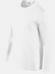 Gildan Mens Soft Style Long Sleeve T-Shirt (Pack of 5) (White)