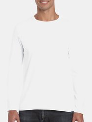 Gildan Mens Soft Style Long Sleeve T-Shirt (White)