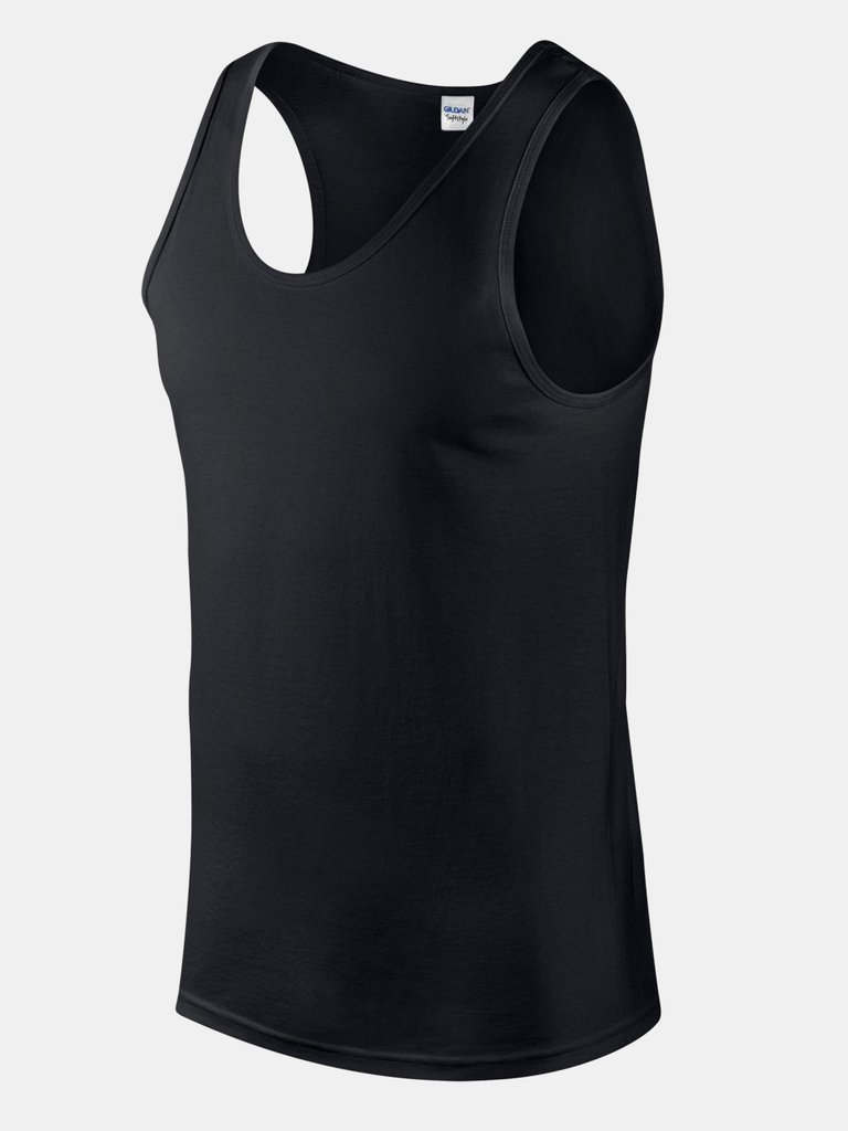 Gildan Mens Softstyle Plain Tank Top (Black) - Black