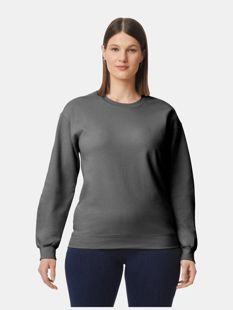 Gildan Unisex Adult Softstyle Fleece Midweight Pullover (Charcoal) - Charcoal