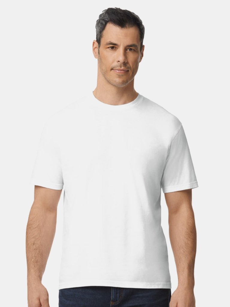 Gildan Unisex Adult Softstyle Plain Midweight T-Shirt (White) - White