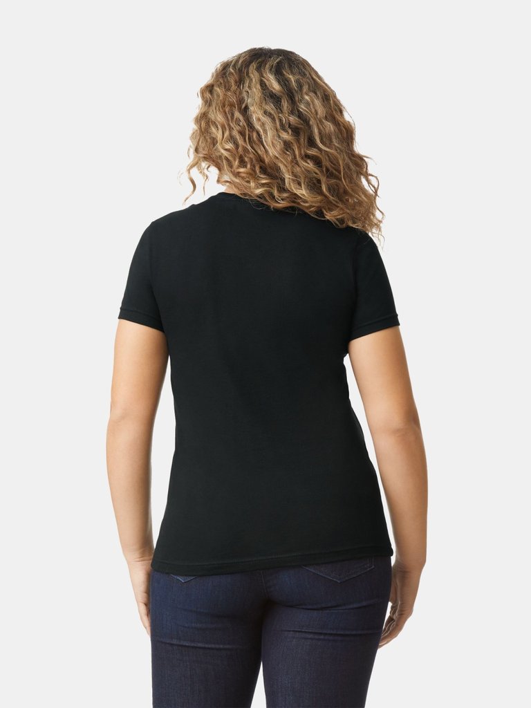 Gildan Womens/Ladies CVC T-Shirt (Pitch Black)