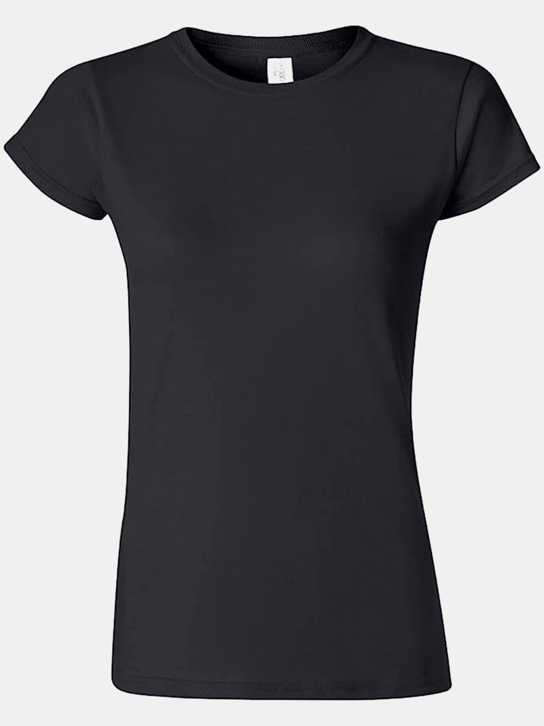 Gildan Womens/Ladies Softstyle Midweight T-Shirt (Pitch Black) - Pitch Black