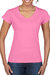 Ladies Soft Style Short Sleeve V-Neck T-Shirt - Azalea - Azalea