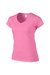 Ladies Soft Style Short Sleeve V-Neck T-Shirt - Azalea