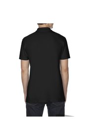 Softstyle Mens Short Sleeve Double Pique Polo Shirt - Black