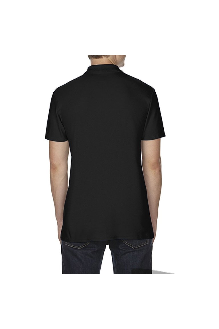 Softstyle Mens Short Sleeve Double Pique Polo Shirt - Black