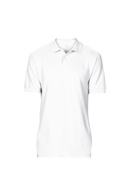 Softstyle Men's Short Sleeve Double Pique Polo Shirt - White