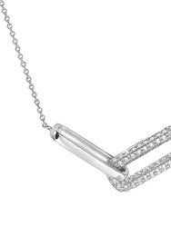Paperclip Pendant - White Gold