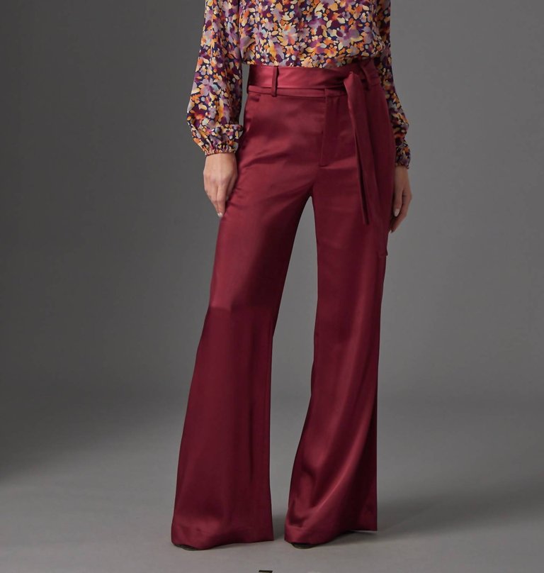 Oaklyn Pant In Burgundy - Burgundy