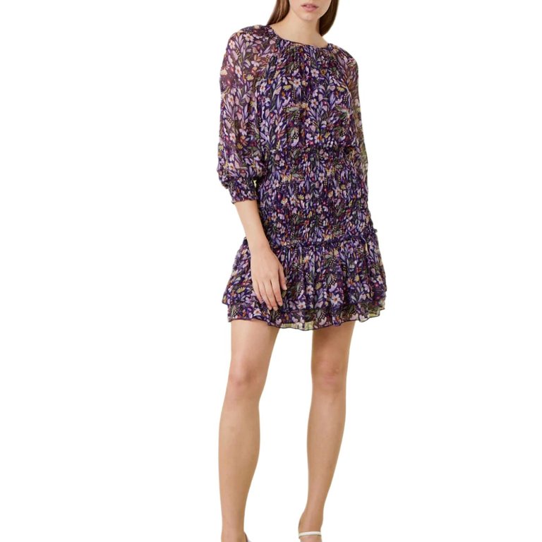 Raina Dress In Multi Floral Bouquet - Multi Floral Bouquet