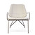Taylor Blue Modern Lounge Arm Chair With Matte Black Steel Legs - White