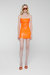 Latex Bustier Mini Dress - Vibrant Orange