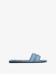 4G Flat Mule Sandal In Medium Blue - Medium Blue