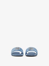 4G Flat Mule Sandal In Medium Blue