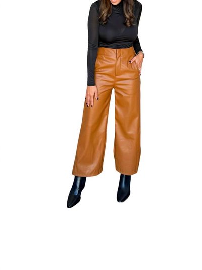 GLAM Cropped Faux Leather Pant - Camel product