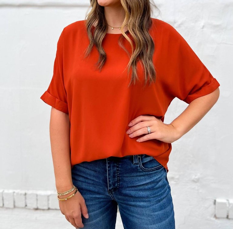 Dolman High Low Top In Apricot - Apricot