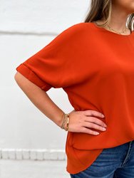 Dolman High Low Top In Apricot