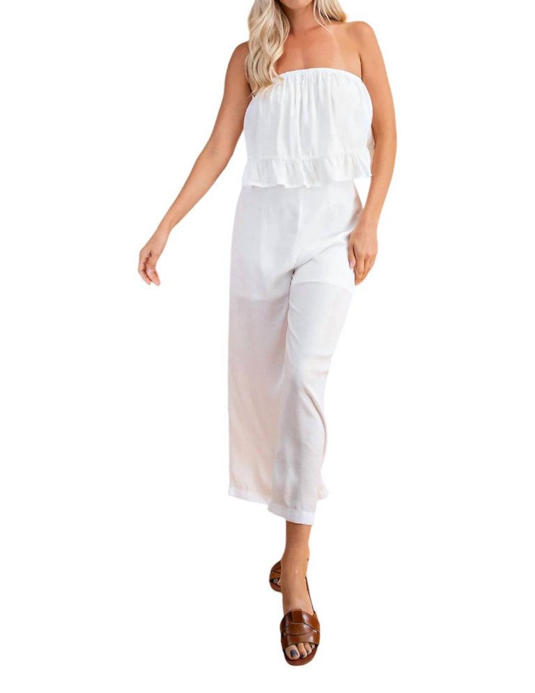 Halo Jumpsuit In White - White