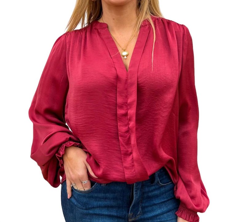 Pleated Blouse - Rose Pink