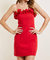 Pleated Ruffle Dress - Red