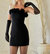 Pleated Ruffle Dress - Black