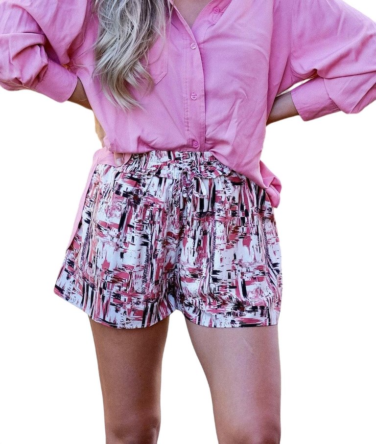 Stroke Of Style Silk Shorts - Pink