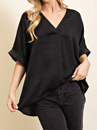 GLAM V-Neck High-Low Top In Black product