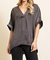 V-Neck High-Low Top In Charcoal - Charcoal