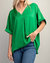 V-Neck High-Low Top In Kelly Green - Kelly Green