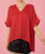 V-Neck High-Low Top In Red - Red