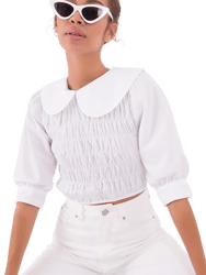 Baby Collar Blouse - WHITE