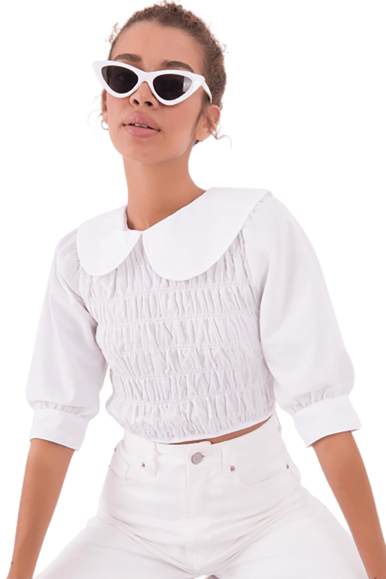 Baby Collar Blouse - WHITE