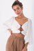 Balloon Sleeve Cut-Out Blouse - White