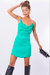 Cowl Neck Strapped Mini Dress - GREEN