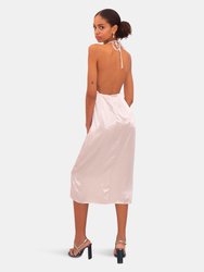 Open Back Halter Neck Midi Dress