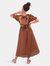 Open Back Midi Dress - BROWN