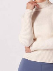 Couture Rib Turtle Neck Sweater - Oat Milk