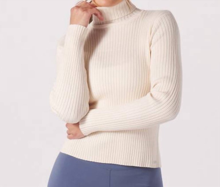 Couture Rib Turtle Neck Sweater - Oat Milk