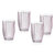  44665 Twill Pink Set Of 4 Crystal Highballs Glasses Cup Round - 15 oz