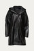 Hooded Lambskin Leather Coat