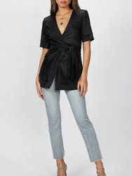 Inside-Out Wrap Blazer In Black