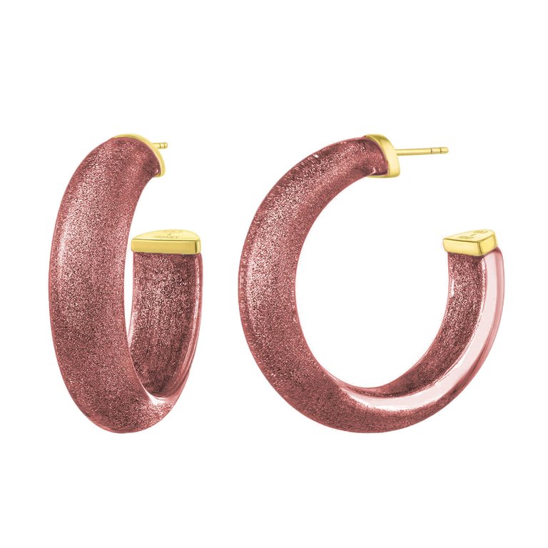 Medium Illusion Hoops In Neutrals - Cocoa