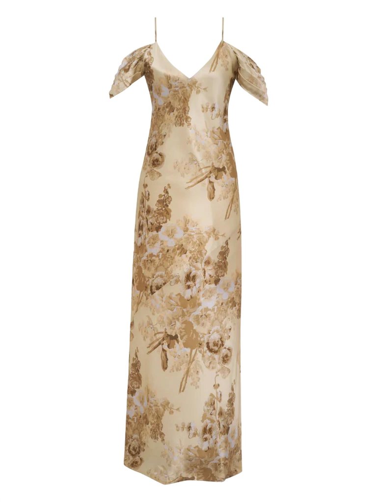 Capri Noa Long Dress In Raffia Floral